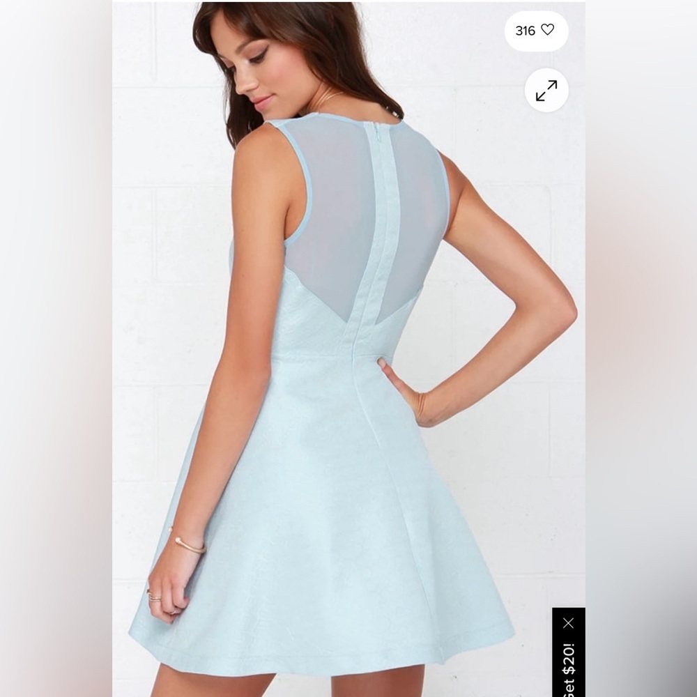 FRNCH Light Blue Sleeveless Dress - Picture 6 of 7